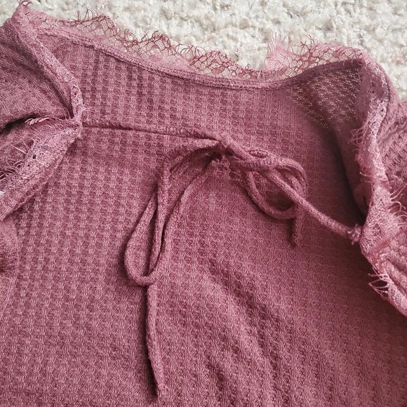 Bailey's Blossoms Mauve Pink Cardigan With Tie Fairycore Coquette Whimsygoth - Picture 6 of 7